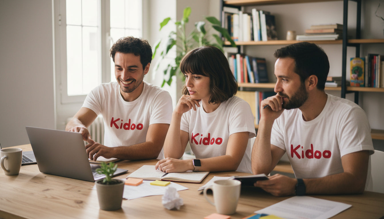 Équipe KIDOO travaillant sur des culottes d’apprentissage pour enfants