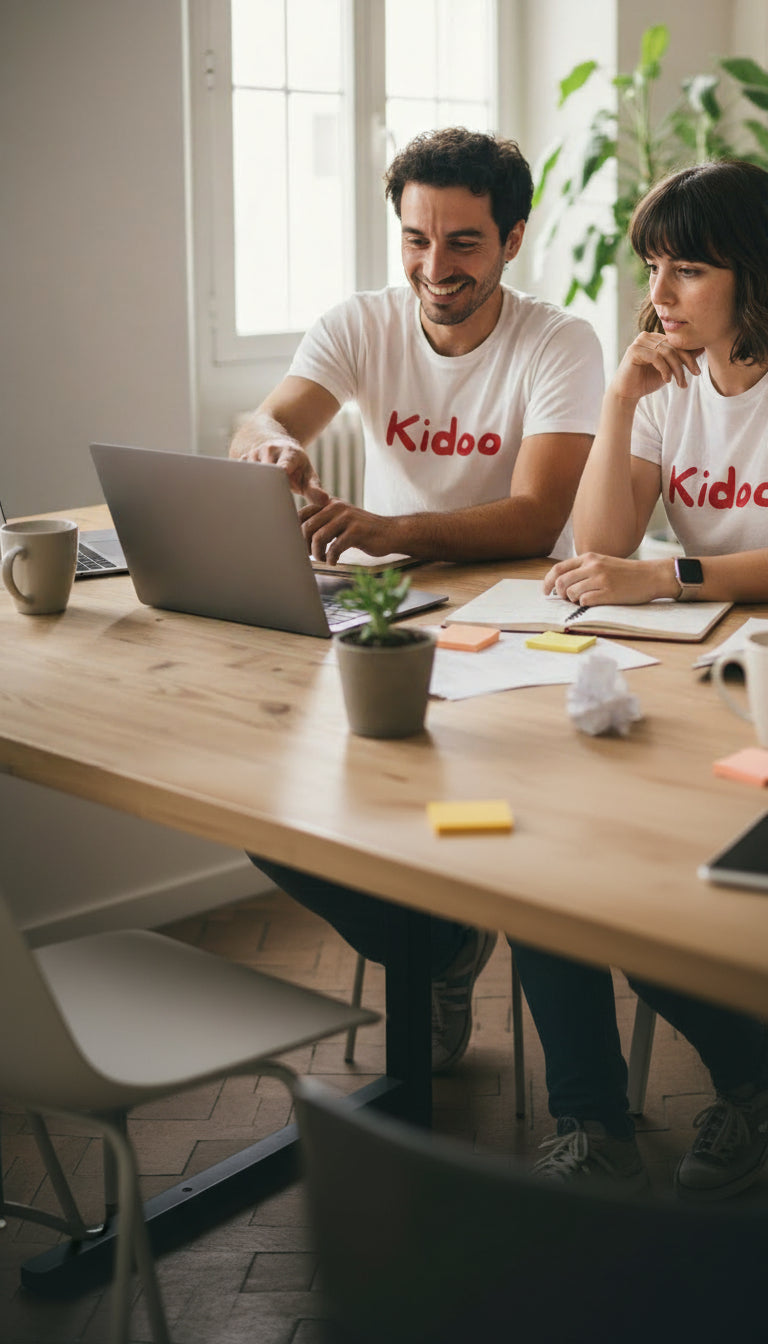 Équipe KIDOO travaillant sur des culottes d’apprentissage pour enfants